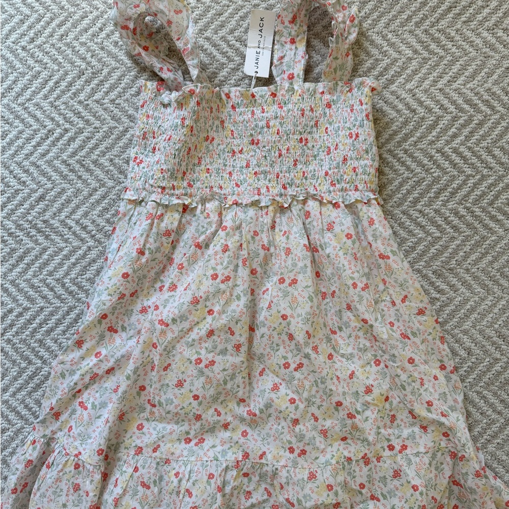 Janie and Jack Floral Dress with Pink and White